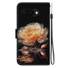 For Google Pixel 9a Crystal Texture Colored Drawing Leather Phone Case(Gold Peony) - 3