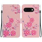 For Google Pixel 9a Crystal Texture Colored Drawing Leather Phone Case(Cherry Blossoms) - 1