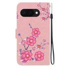 For Google Pixel 9a Crystal Texture Colored Drawing Leather Phone Case(Cherry Blossoms) - 3