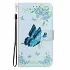 For Google Pixel 9a Crystal Texture Colored Drawing Leather Phone Case(Blue Pansies) - 2