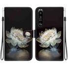 For Sony Xperia 1 III Crystal Texture Colored Drawing Leather Phone Case(Crystal Peony) - 1