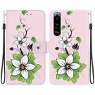 For Sony Xperia 5 III Crystal Texture Colored Drawing Leather Phone Case(Lily) - 1