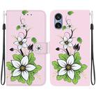For Sony Xperia 5 V Crystal Texture Colored Drawing Leather Phone Case(Lily) - 1