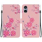 For Sony Xperia 5 V Crystal Texture Colored Drawing Leather Phone Case(Cherry Blossoms) - 1
