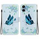 For Sony Xperia 5 V Crystal Texture Colored Drawing Leather Phone Case(Blue Pansies) - 1