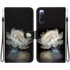 For Sony Xperia 10 III Crystal Texture Colored Drawing Leather Phone Case(Crystal Peony) - 1