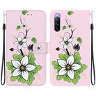 For Sony Xperia 10 III Crystal Texture Colored Drawing Leather Phone Case(Lily) - 1