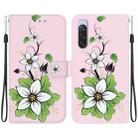 For Sony Xperia 10 V 2023 Crystal Texture Colored Drawing Leather Phone Case(Lily) - 1