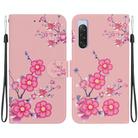 For Sony Xperia 10 V 2023 Crystal Texture Colored Drawing Leather Phone Case(Cherry Blossoms) - 1