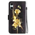 For Sony Xperia 10 VI Crystal Texture Colored Drawing Leather Phone Case(Gold Butterfly Rose) - 3