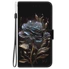 For Sony Xperia 10 VI Crystal Texture Colored Drawing Leather Phone Case(Black Rose) - 2