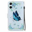 For Sony Xperia 10 VI Crystal Texture Colored Drawing Leather Phone Case(Blue Pansies) - 3