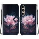 For Sony Xperia 1 VI Crystal Texture Colored Drawing Leather Phone Case(Purple Peony) - 1