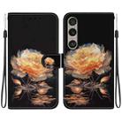 For Sony Xperia 1 VI Crystal Texture Colored Drawing Leather Phone Case(Gold Peony) - 1