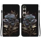 For Sony Xperia 1 VI Crystal Texture Colored Drawing Leather Phone Case(Black Rose) - 1