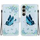 For Sony Xperia 1 VI Crystal Texture Colored Drawing Leather Phone Case(Blue Pansies) - 1