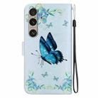 For Sony Xperia 1 VI Crystal Texture Colored Drawing Leather Phone Case(Blue Pansies) - 3