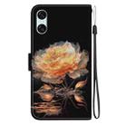 For Sony Xperia 5 VI Crystal Texture Colored Drawing Leather Phone Case(Gold Peony) - 3