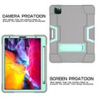 For iPad Pro 12.9 2021 / 2020 / 2019 Contrast Color Silicone + PC Protective Tablet Case with Holder(Grey + Mint Green) - 4
