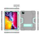 For iPad Pro 12.9 2021 / 2020 / 2019 Contrast Color Silicone + PC Protective Tablet Case with Holder(Grey + Mint Green) - 6