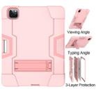 For iPad Pro 12.9 2021 / 2020 / 2019 Contrast Color Silicone + PC Protective Tablet Case with Holder(Rose Gold) - 3