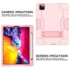 For iPad Pro 12.9 2021 / 2020 / 2019 Contrast Color Silicone + PC Protective Tablet Case with Holder(Rose Gold) - 4