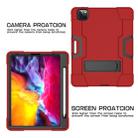 For iPad Pro 12.9 2021 / 2020 / 2019 Contrast Color Silicone + PC Protective Tablet Case with Holder(Red + Black) - 4