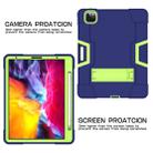 For iPad Pro 12.9 2021 / 2020 / 2019 Contrast Color Silicone + PC Protective Tablet Case with Holder(Navy Blue + Green) - 4