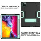 For iPad Pro 12.9 2021 / 2020 / 2019 Contrast Color Silicone + PC Protective Tablet Case with Holder(Black + Mint Green) - 4
