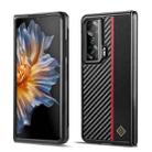 For Honor Magic Vs LC.IMEEKE Carbon Fiber Leather Phone Case(Vertical Black) - 1