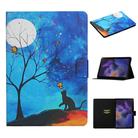 For Samsung Galaxy Tab A9+ Colored Drawing Pattern Horizontal Flip PU Tablet Case with Sleep / Wake-up Function(Moonlight Cat) - 1