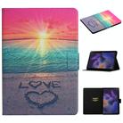 For Samsung Galaxy Tab A9+ Colored Drawing Pattern Horizontal Flip PU Tablet Case with Sleep / Wake-up Function(Sunrise) - 1