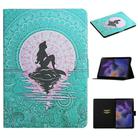 For Samsung Galaxy Tab A9+ Colored Drawing Pattern Horizontal Flip PU Tablet Case with Sleep / Wake-up Function(Mermaid) - 1