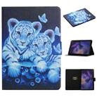 For Samsung Galaxy Tab A9 Colored Drawing Pattern Horizontal Flip PU Tablet Case with Sleep / Wake-up Function(Tiger) - 1