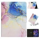 For Samsung Galaxy Tab A9+ Marble Pattern Smart PU Tablet Case with Sleep / Wake-up Function(Pink Blue) - 1