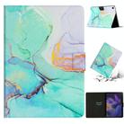 For Samsung Galaxy Tab A9 Marble Pattern Smart PU Tablet Case with Sleep / Wake-up Function(Green) - 1