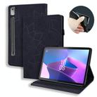 For Lenovo Tab P12 12.7 Calf Texture Embossed Leather Tablet Case(Black) - 1