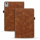 For Lenovo Tab M11 / Xiaoxin Pad 11 2024 Calf Texture Embossed Leather Tablet Case(Brown) - 1