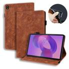 For Lenovo Tab K10C / E10 Calf Texture Embossed Leather Tablet Case(Brown) - 1