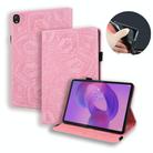 For Lenovo Tab K10C / E10 Calf Texture Embossed Leather Tablet Case(Pink) - 1
