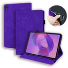 For Lenovo Tab K10C / E10 Calf Texture Embossed Leather Tablet Case(Purple) - 1