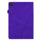 For Lenovo Tab K10C / E10 Calf Texture Embossed Leather Tablet Case(Purple) - 3