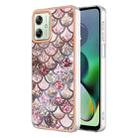 For Motorola Moto G54 Electroplating IMD TPU Phone Case(Pink Scales) - 1