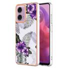 For Motorola Moto G04 4G / G24 4G Electroplating IMD TPU Phone Case(Purple Flower) - 1