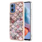 For Motorola Moto G34 Electroplating IMD TPU Phone Case(Pink Scales) - 1