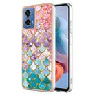 For Motorola Moto G34 Electroplating IMD TPU Phone Case(Colorful Scales) - 1