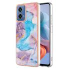 For Motorola Moto G34 Electroplating IMD TPU Phone Case(Blue Marble) - 1