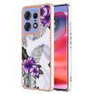 For Motorola Edge 50 Pro Electroplating IMD TPU Phone Case(Purple Flower) - 1