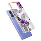 For Motorola Edge 50 Pro Electroplating IMD TPU Phone Case(Purple Flower) - 3