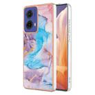 For Motorola Moto G85 Electroplating IMD TPU Phone Case(Blue Marble) - 1